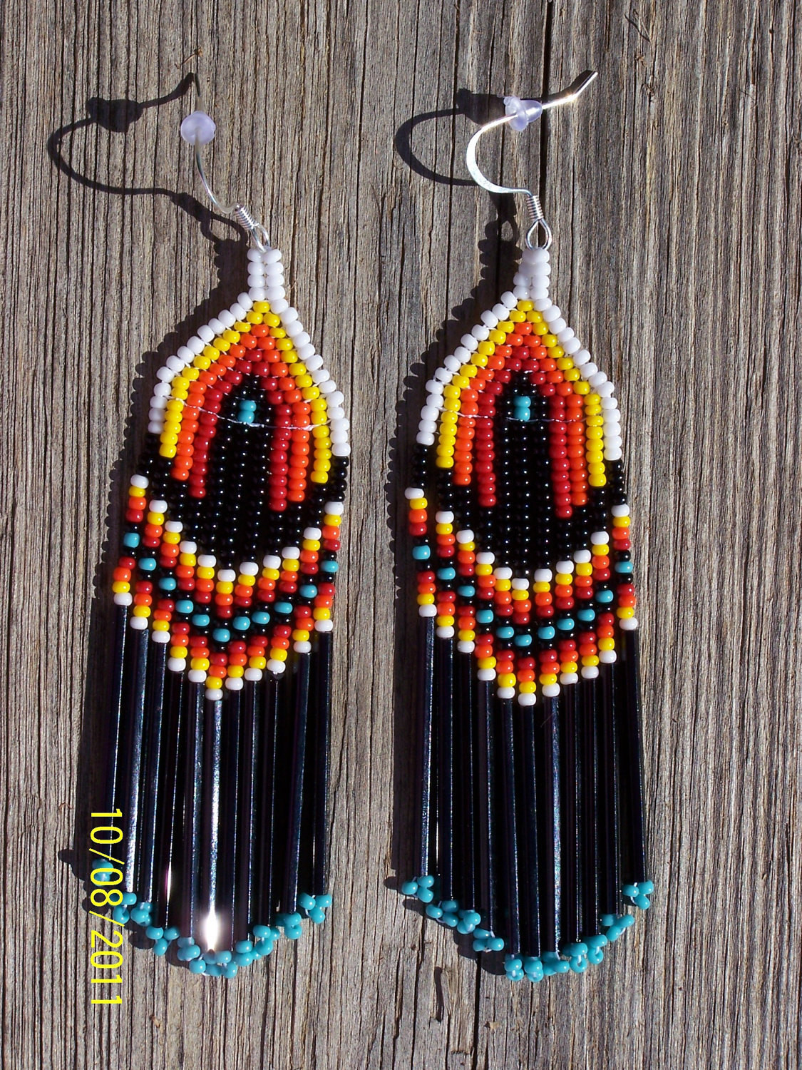 Native American Earrings
 Native American Beaded Fringe Earrings