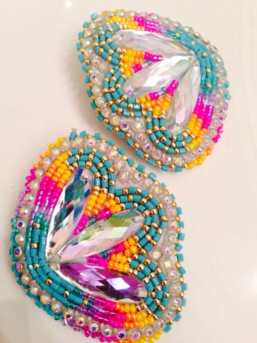 Native American Earrings
 Native American Beaded Earrings Blossom Set