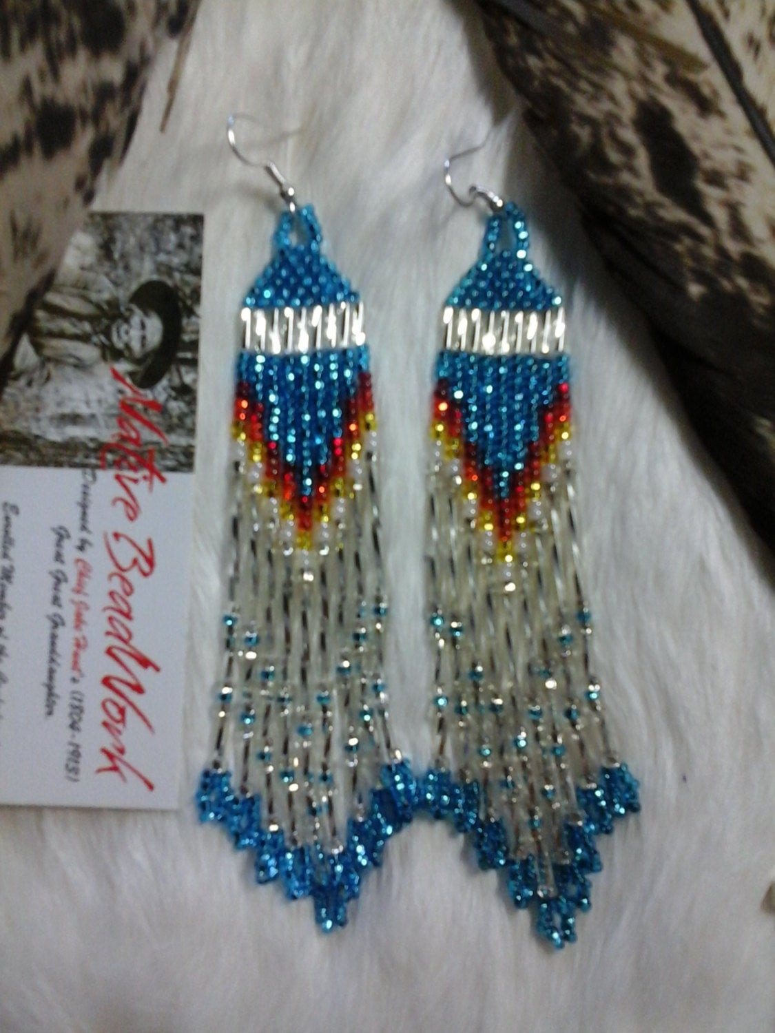 Native American Earrings
 Native American Beaded Earrings Thunder & by theNATIVEBEADshop