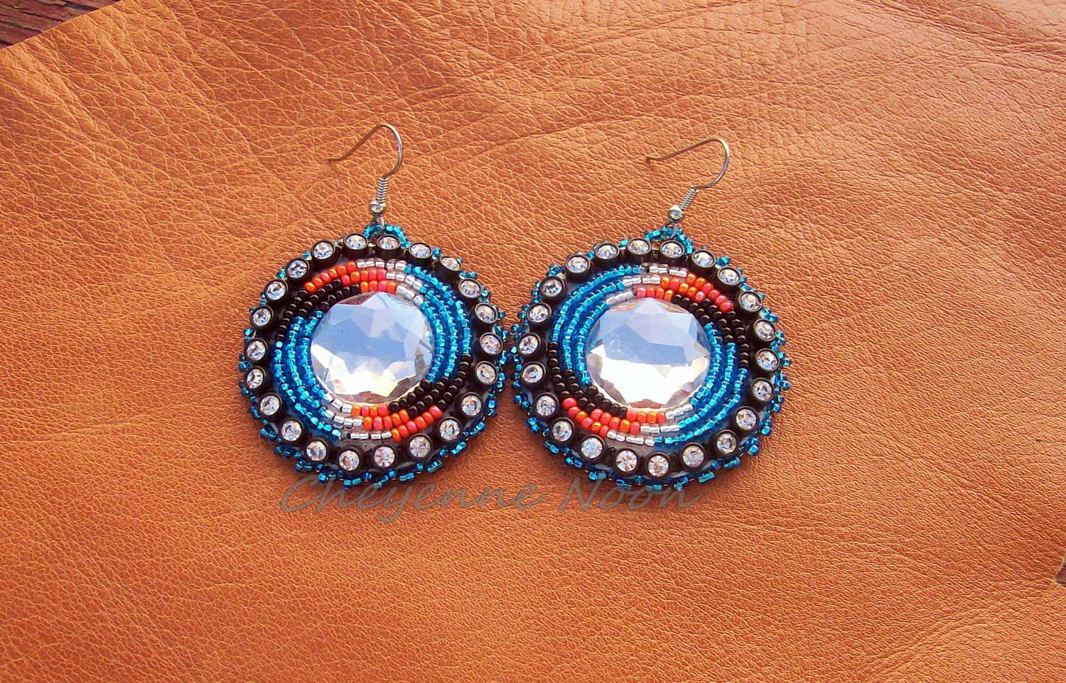 Native American Earrings
 Native American Beaded Earrings SPIRAL BLING 2