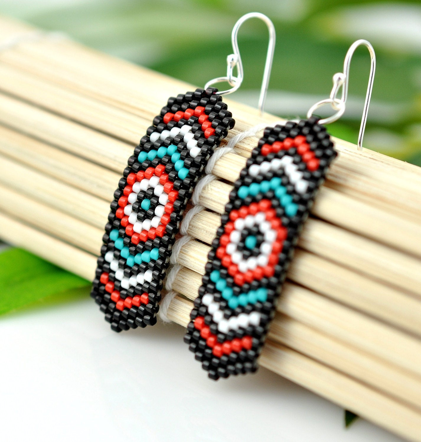 Native American Earrings
 Salish Native American inspired beaded earrings Pacific
