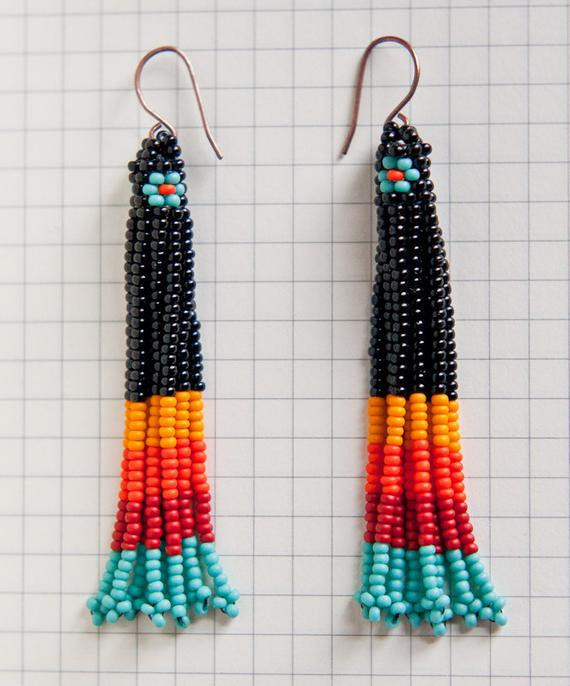Native American Earrings
 Native American Style Beaded Earrings