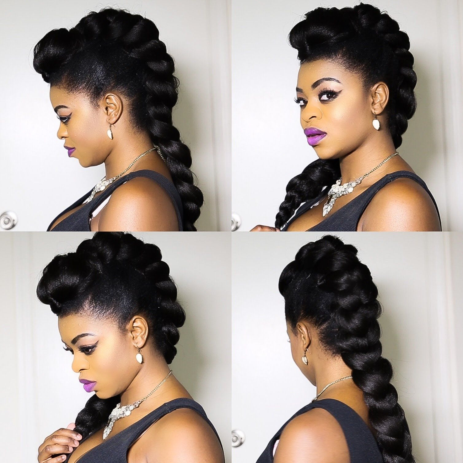 Natural Braided Mohawk Hairstyles
 Faux Braided Mohawk on Natural Hair