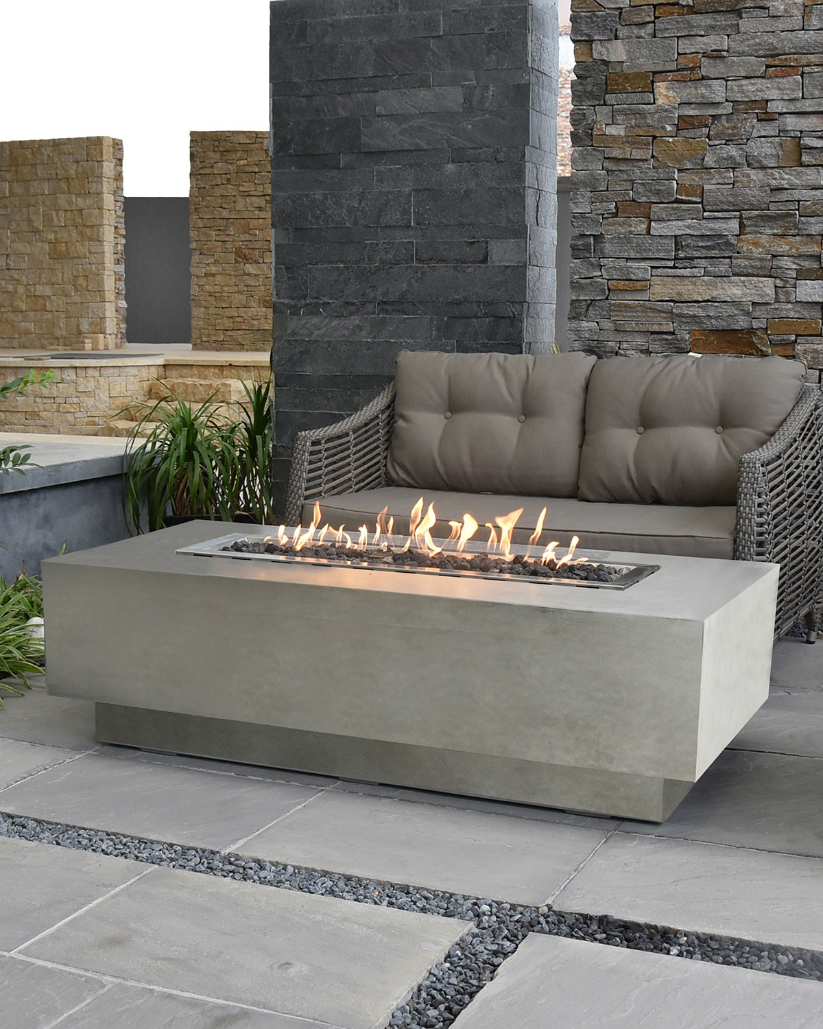 Natural Gas Patio Fire Pit
 Elementi Granville Outdoor Fire Pit Table with Natural Gas