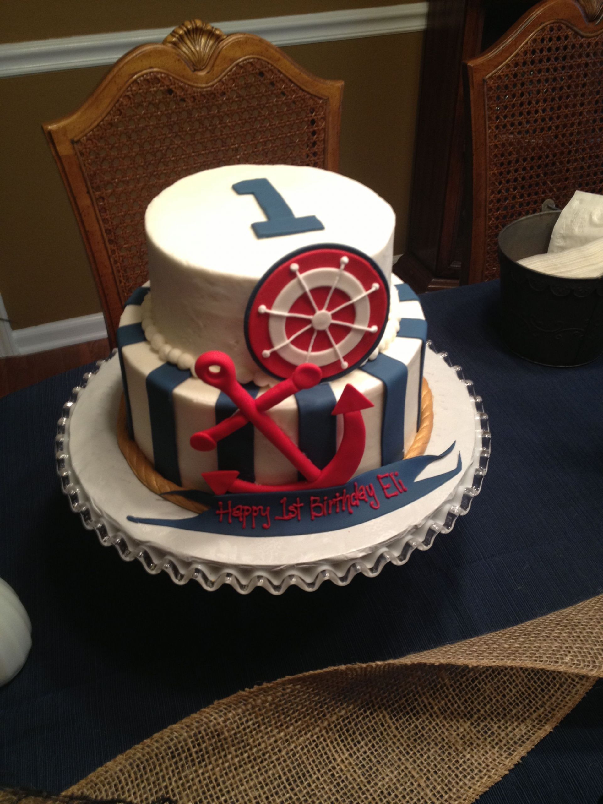 Nautical Birthday Cakes
 Nautical birthday cake Twins 1st Birthday Ideas
