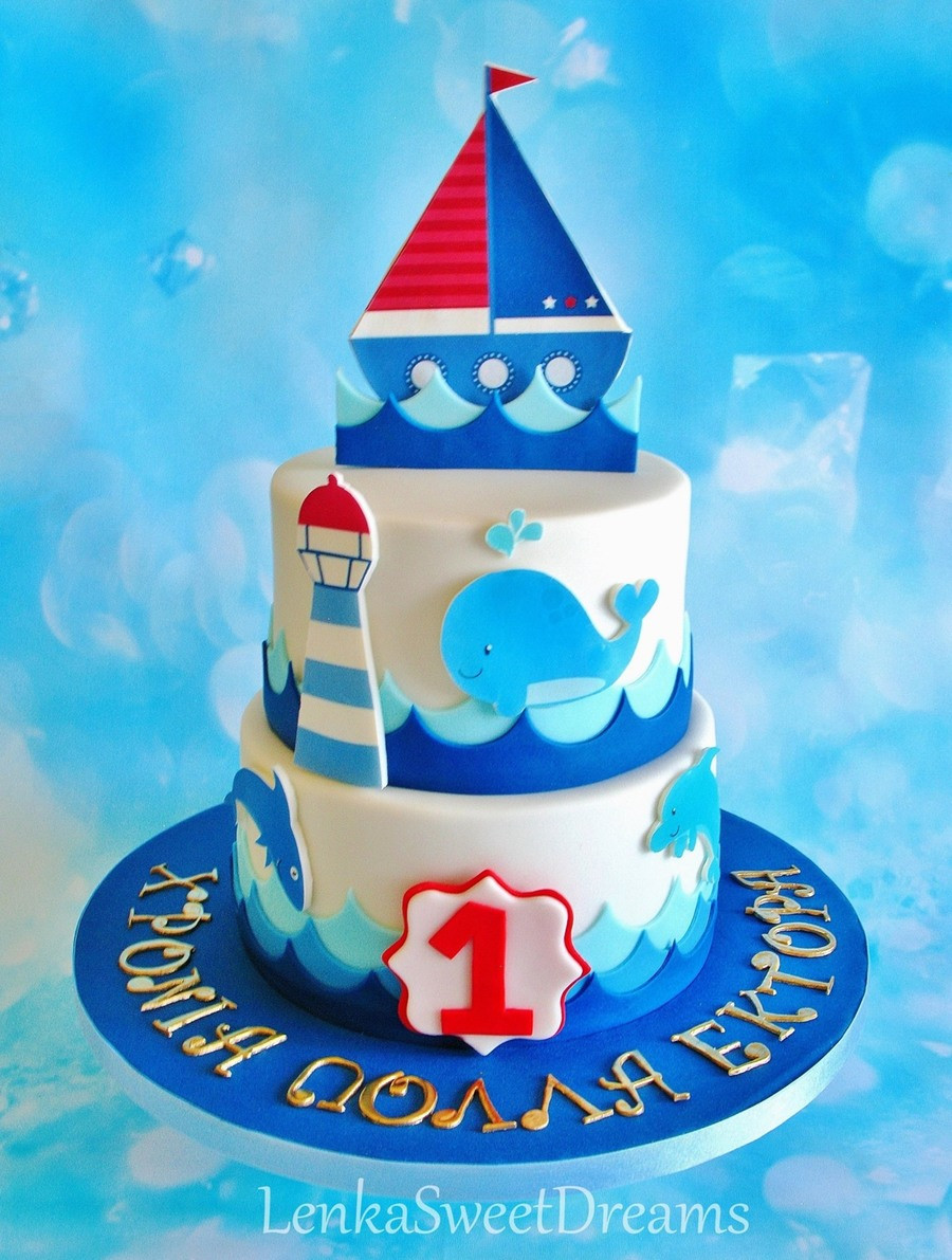 Nautical Birthday Cakes
 Nautical Birthday Cake For A Little Sailor CakeCentral