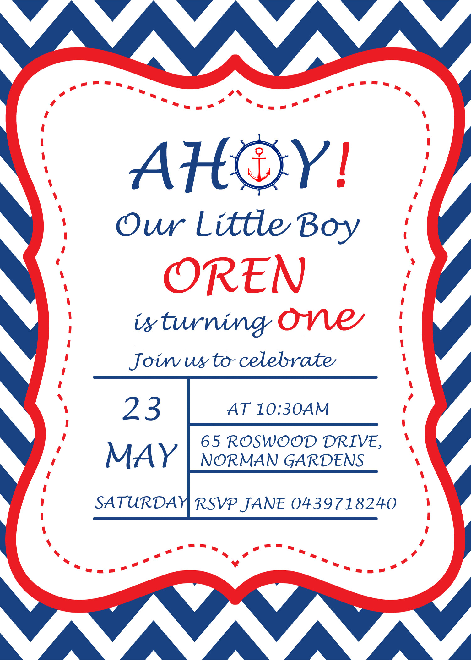 Nautical First Birthday Invitations
 My Practical Baby Shower Guide