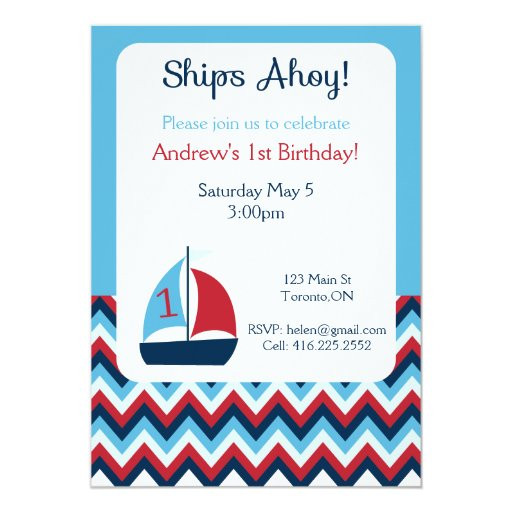 Nautical First Birthday Invitations
 Nautical First Birthday Invitation