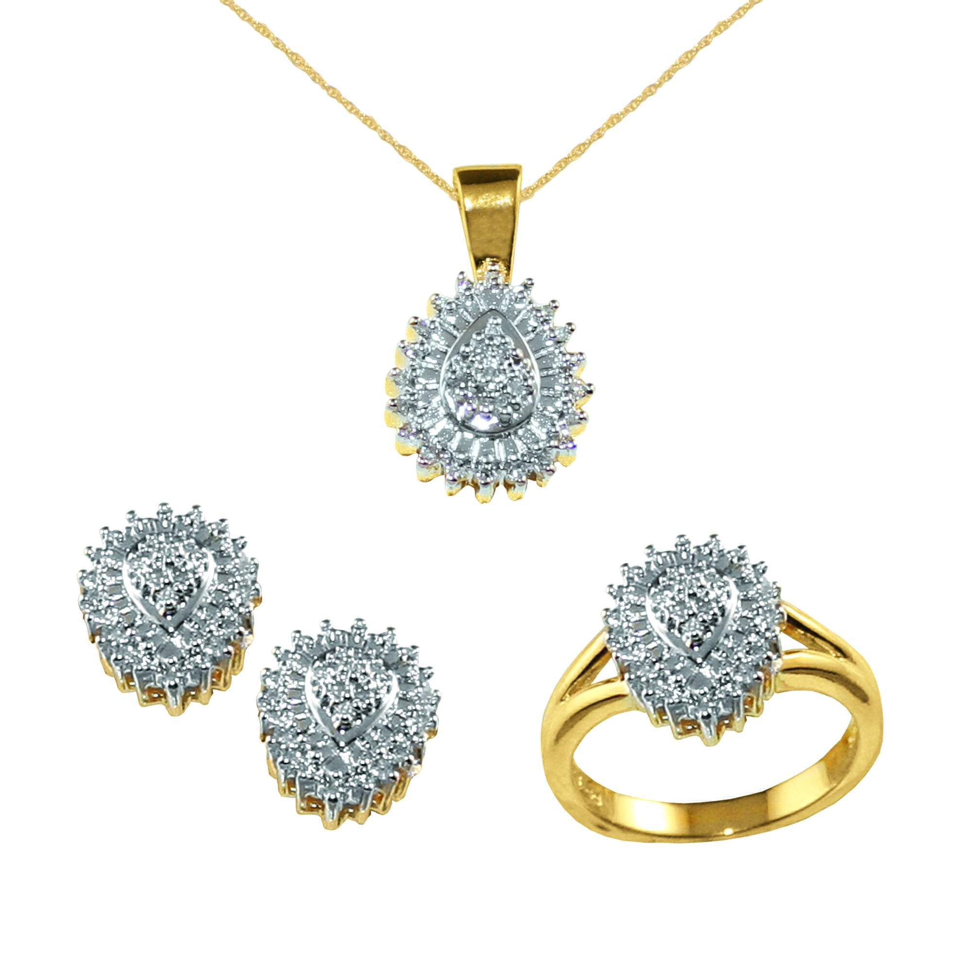 Necklace Earring Sets
 INCREDIBLE BUY 18kt Gold over Sterling Silver Ring