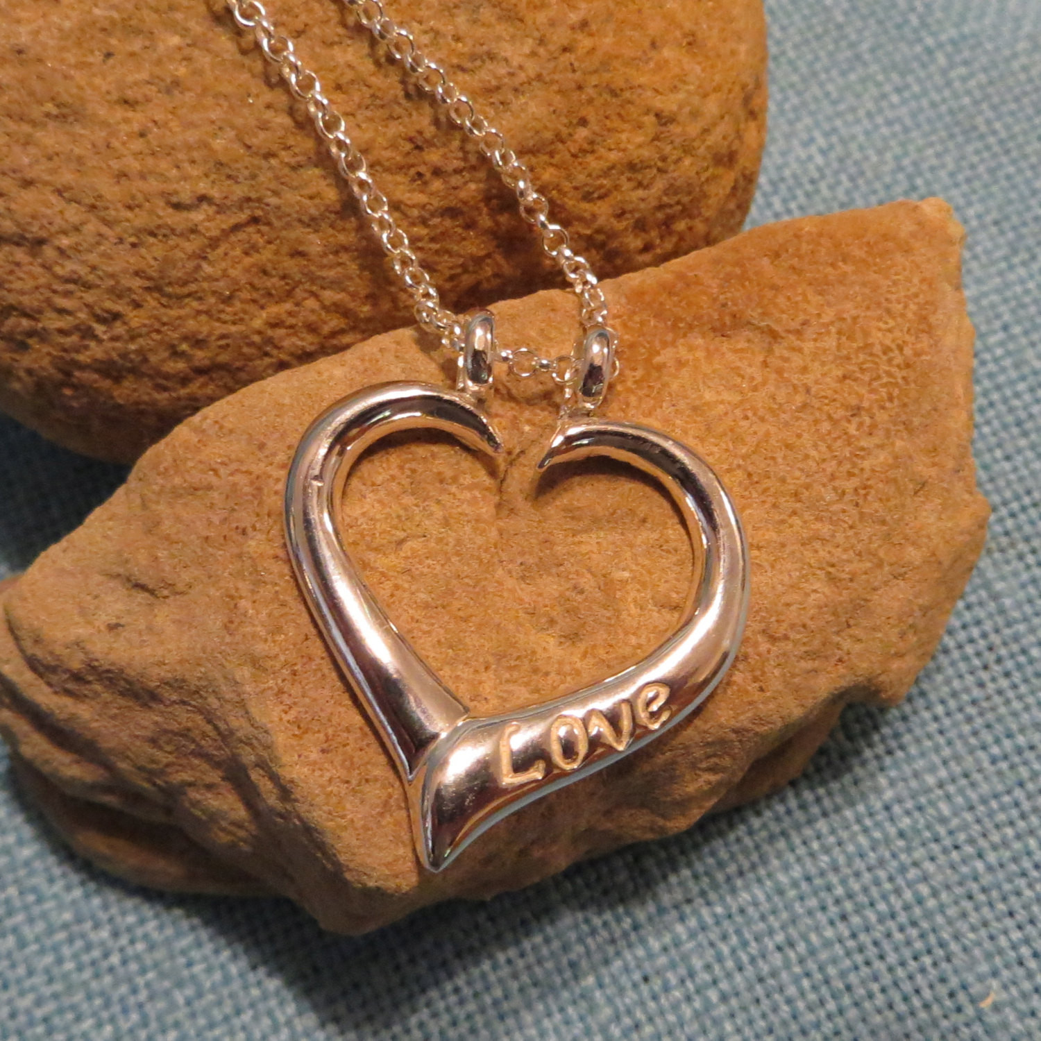 Necklace Ring Holder
 Heart Pendant Ring Holder Necklace Sterling Silver Stamped