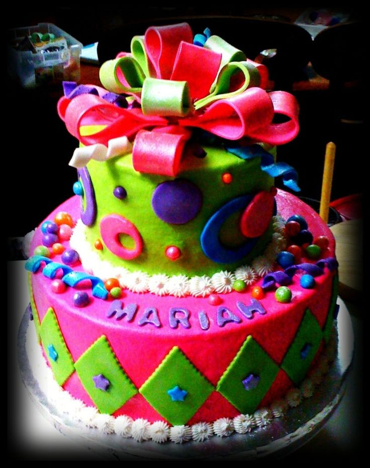 Neon Birthday Cake
 46 best Cakes Glow In The Dark Cakes images on Pinterest