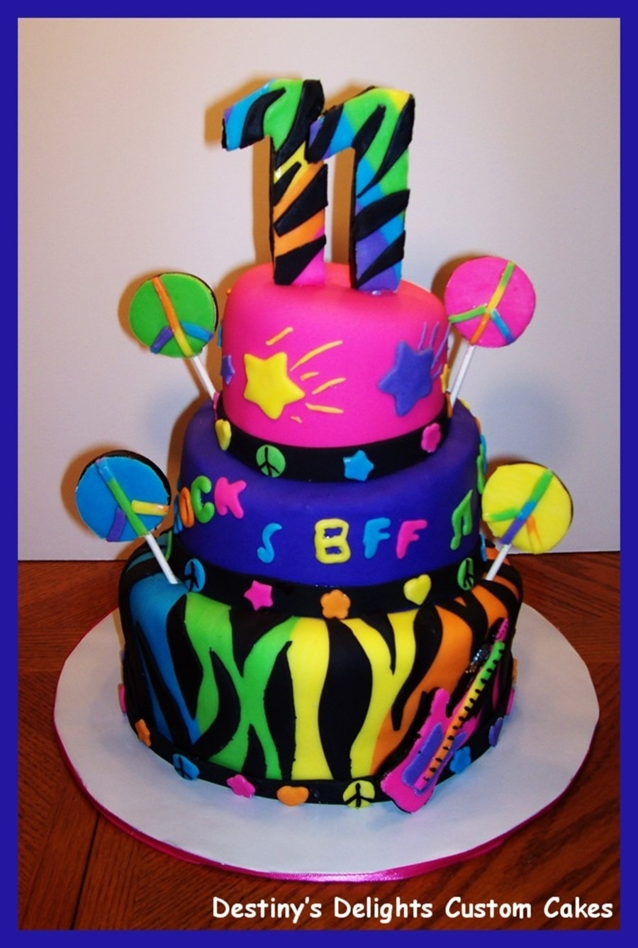 Neon Birthday Cake
 Neon Doodle Cake CakeCentral