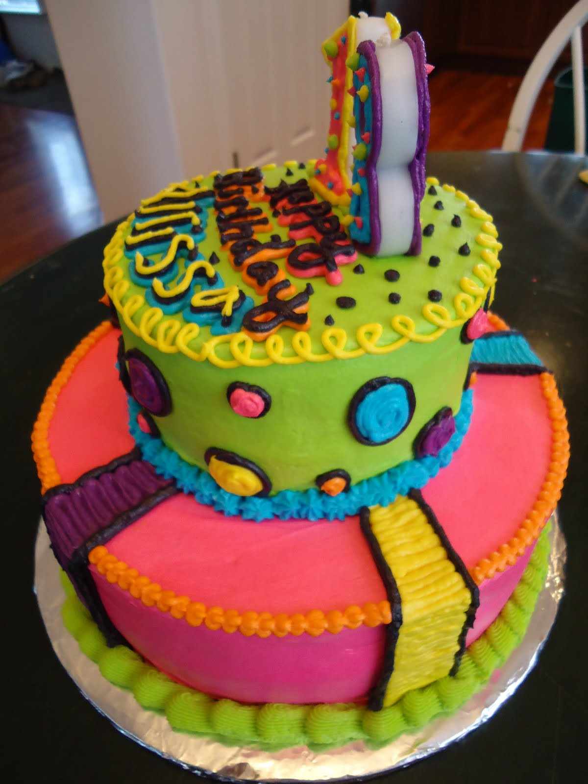 Neon Birthday Cake
 Cat s Cake Creations NEON Lights BRIGHT BRIGHT BRIGHT