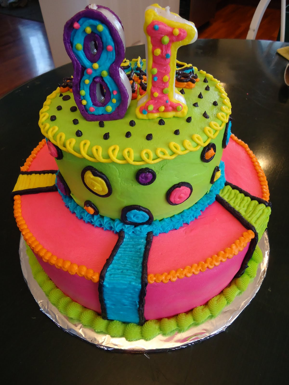 Neon Birthday Cake
 Cat s Cake Creations NEON Lights BRIGHT BRIGHT BRIGHT