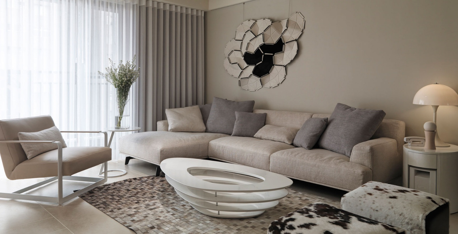 Neutral Colors For Living Room
 Neutral Contemporary Apartment by W C H Design Studio