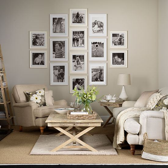Neutral Living Room Ideas
 Neutral living room with photo display