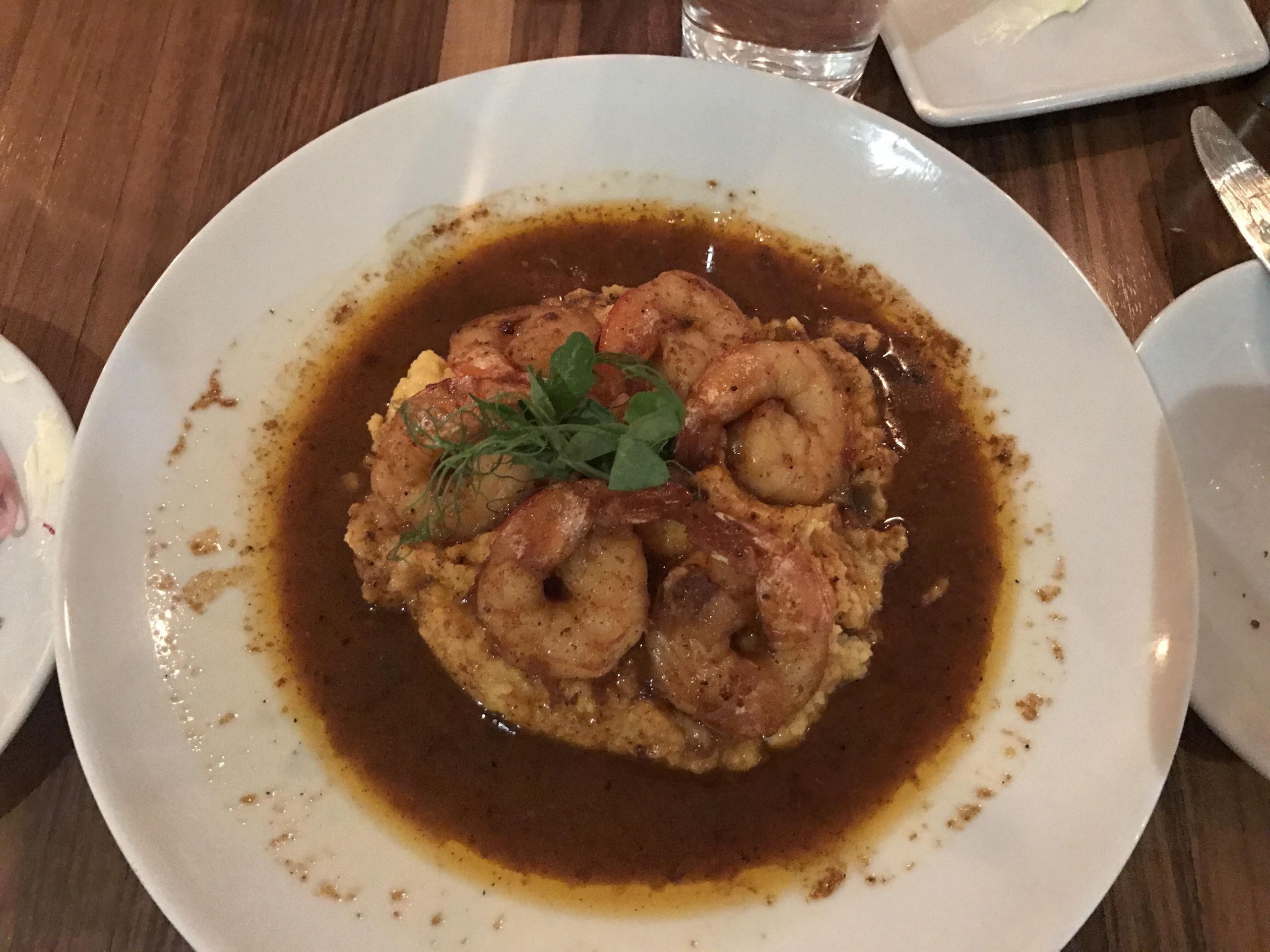 New Orleans Bbq Shrimp And Grits
 [I ate] New Orleans BBQ shrimp and grits food