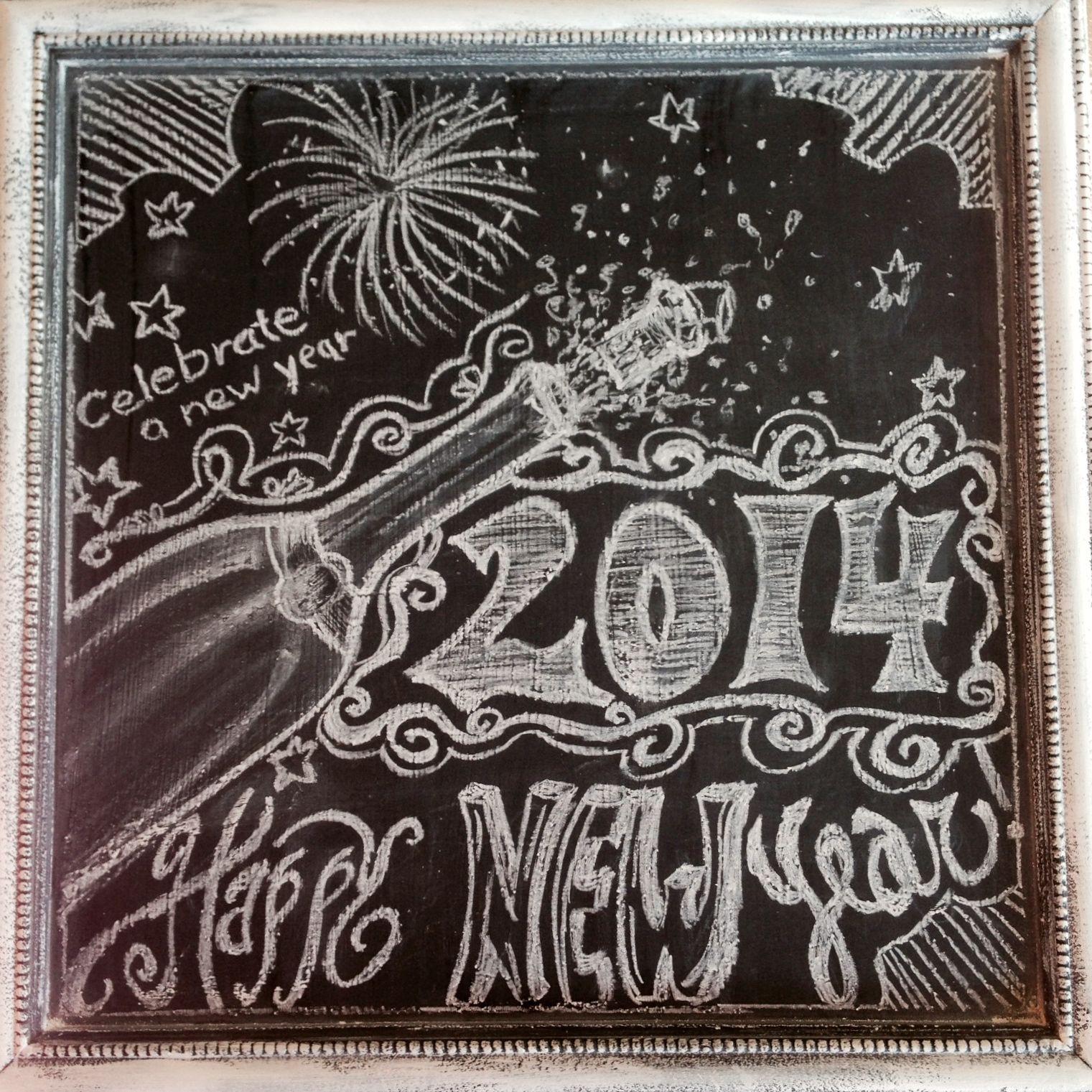 New Year Chalkboard Ideas
 Happy New Year chalkboard art Holiday s