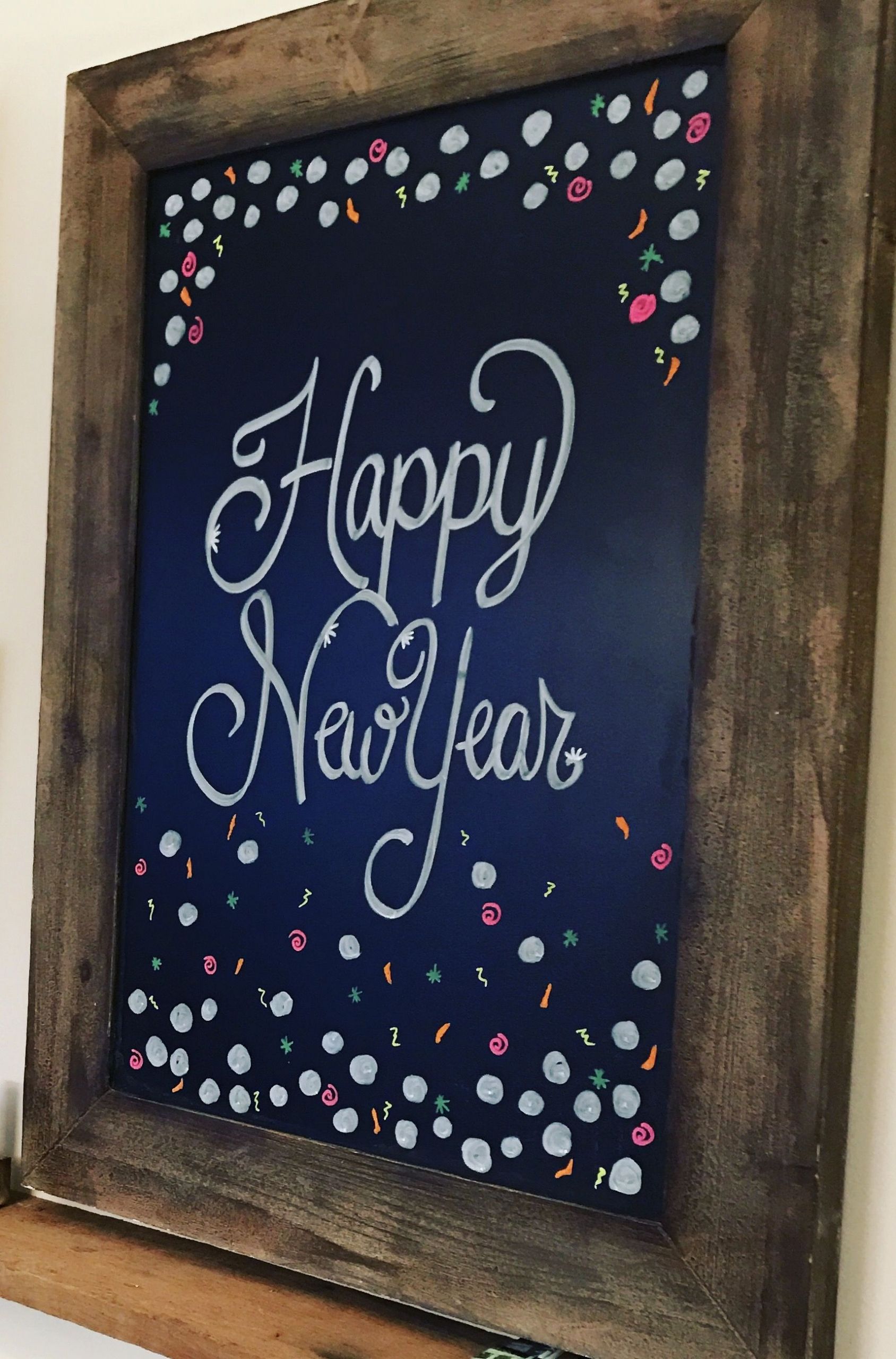 New Year Chalkboard Ideas
 Happy new year chalkboard design