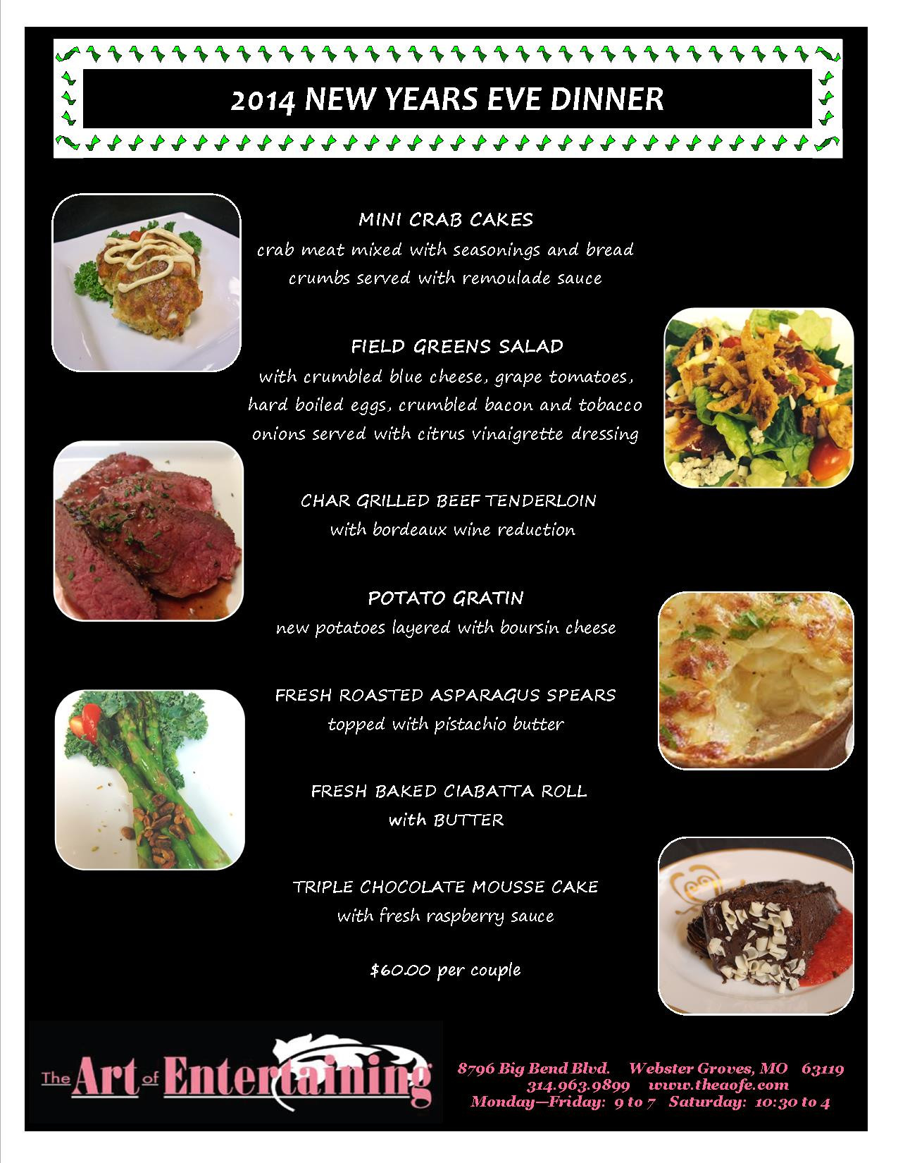 New Year Day Dinner Menu
 The Art of Entertaining The Art of Entertaining