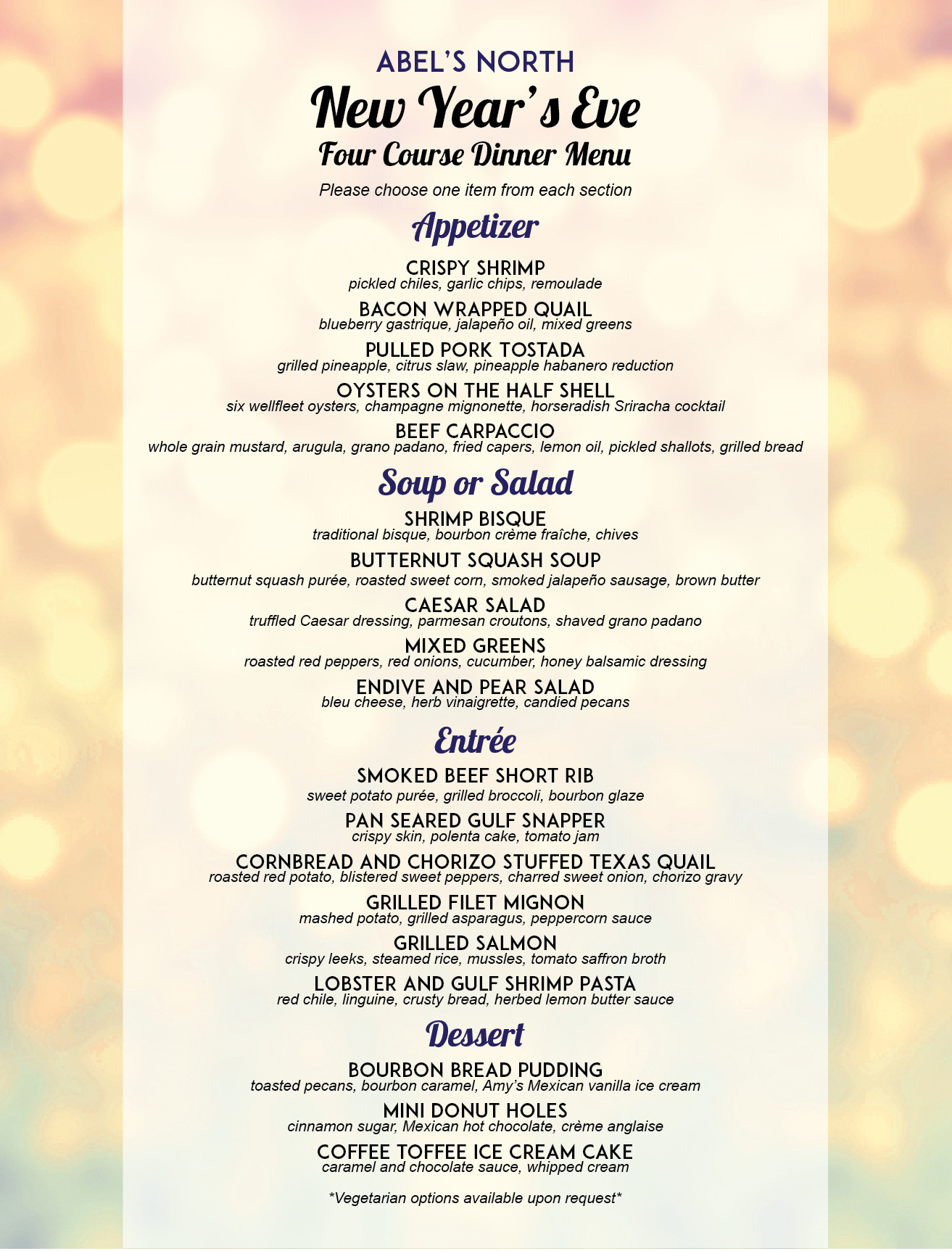 New Years Dinner Menue
 New Year s Eve menu 3 01