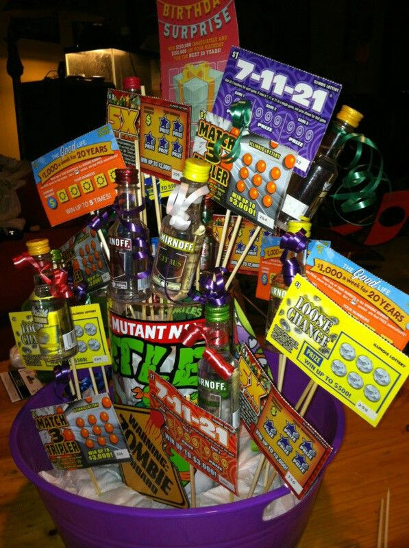 Nice Birthday Gifts
 Shots scratch offs and add candy great 21st birthday
