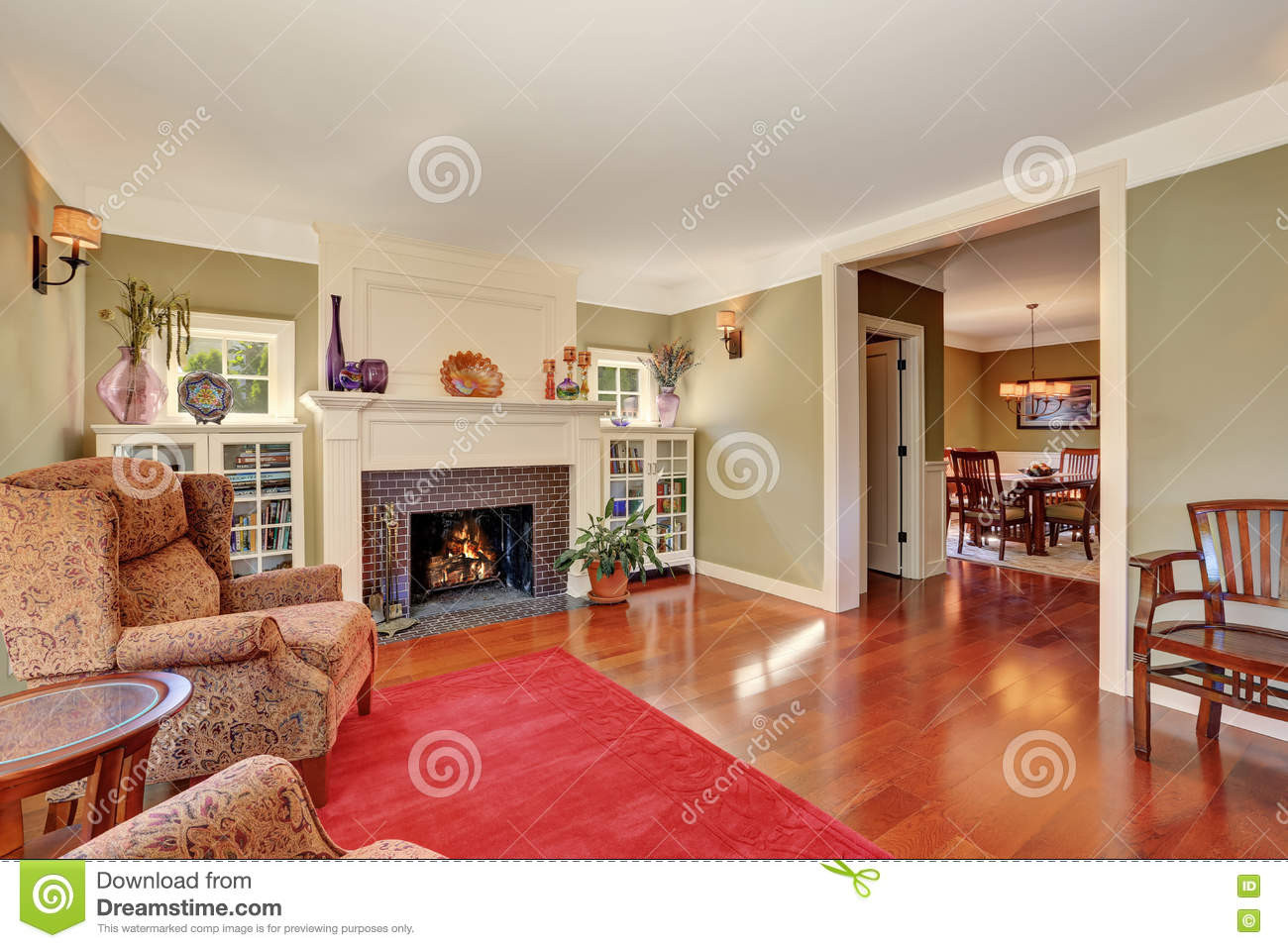 Nice Rugs For Living Room
 Nice Living Room With Vintage Furniture And Red Rug Stock