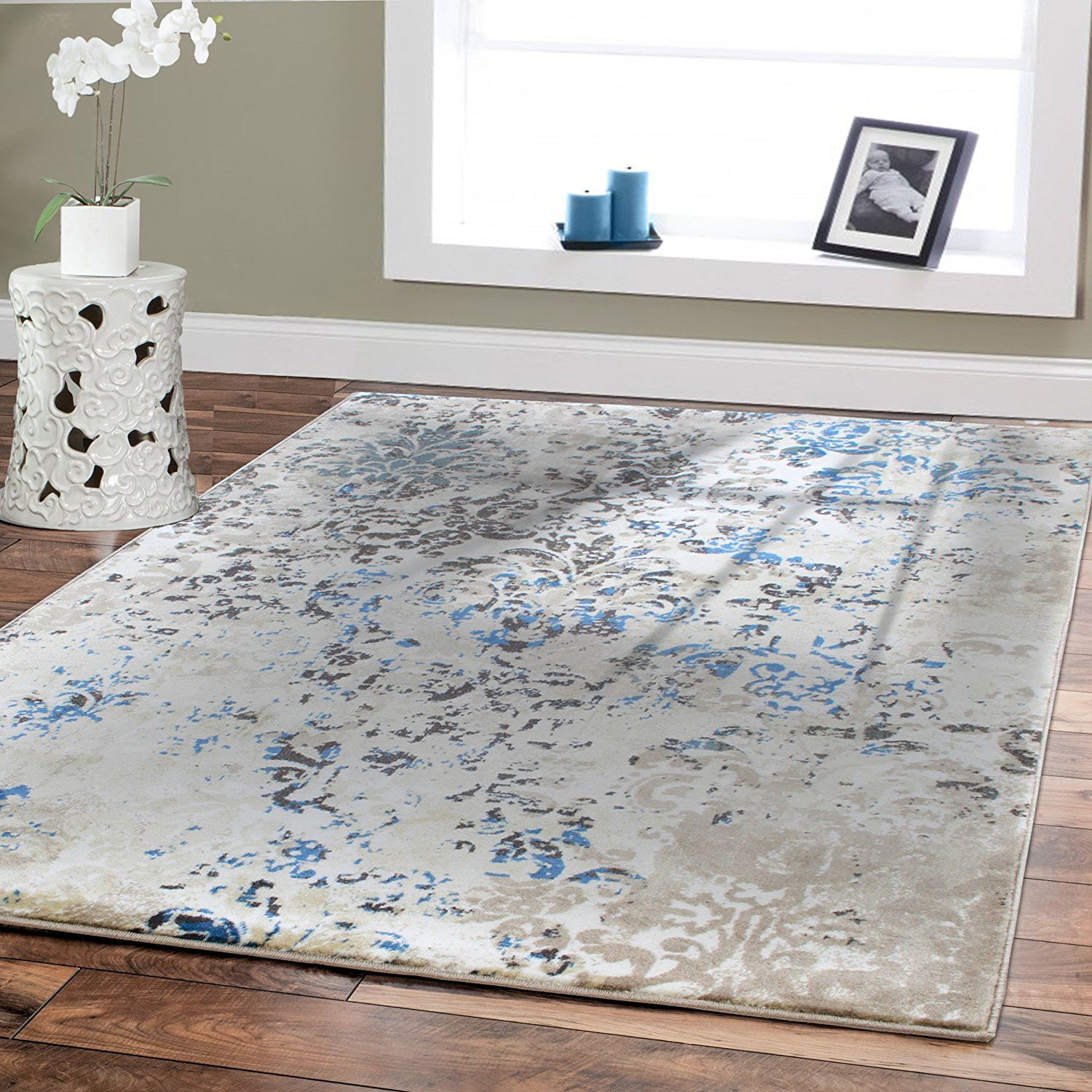 Nice Rugs For Living Room
 Luxury High Quality Rugs for Living Room 5x8 Cream Blue