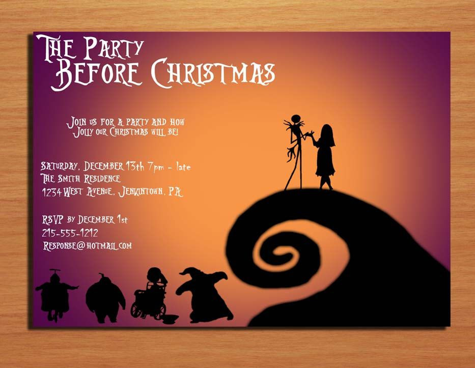 Nightmare Before Christmas Birthday Invitations
 Nightmare Before Christmas Halloween Party Invitation