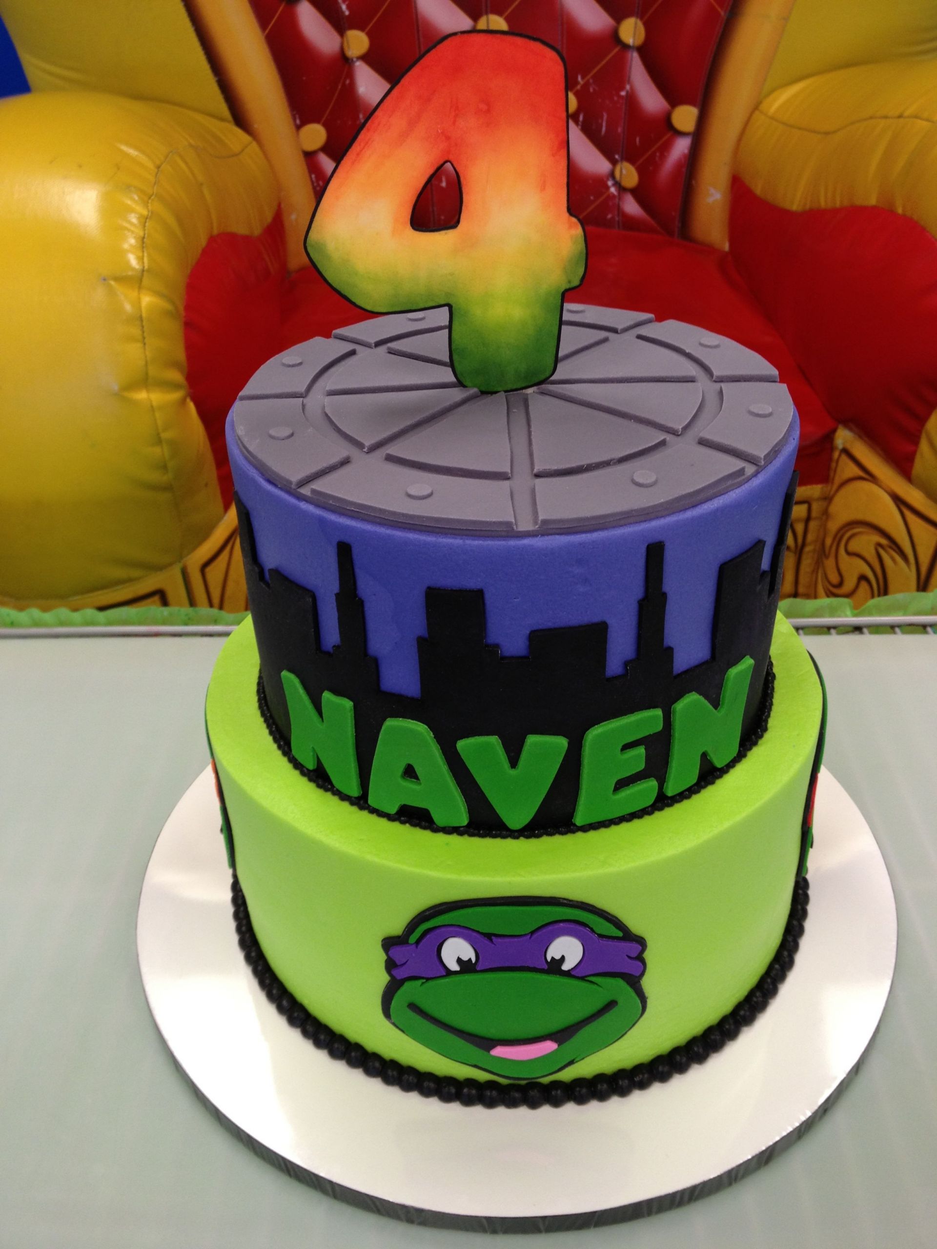Ninja Turtle Birthday Cake Ideas
 Naven s Teenage mutant ninja turtle cake Made by O So