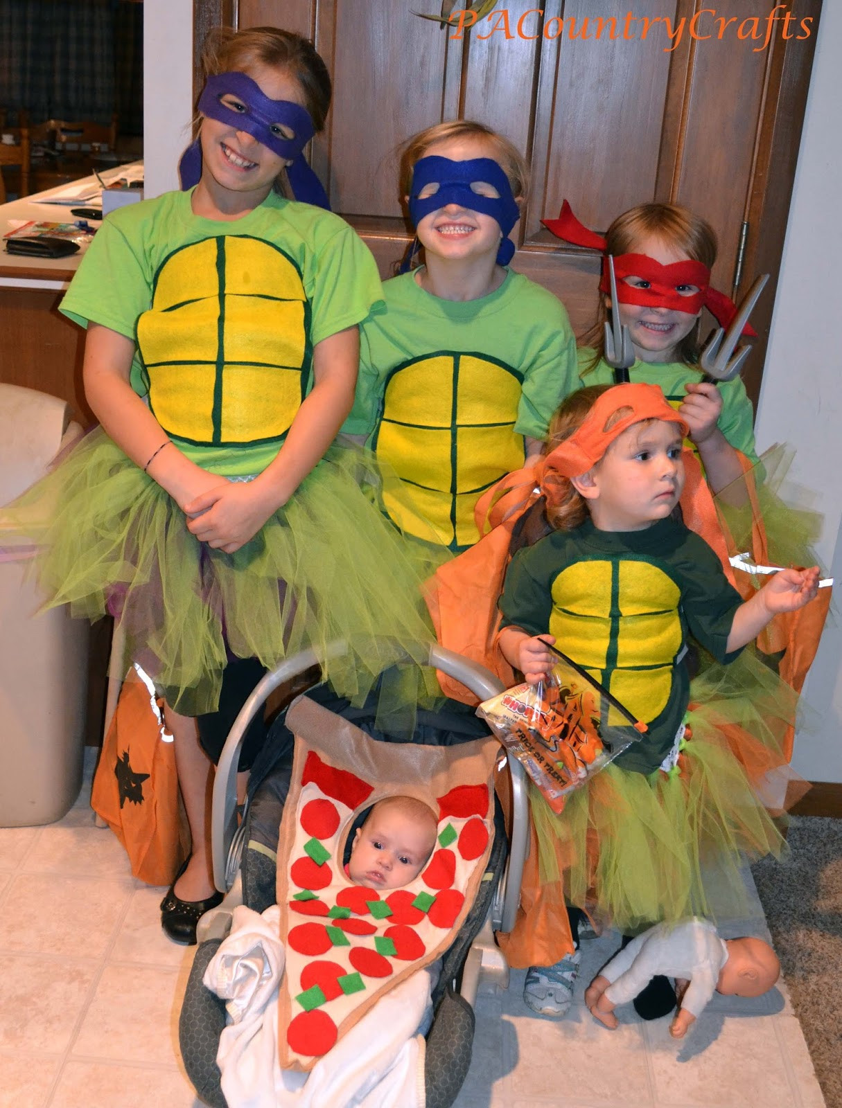 Ninja Turtle Masks DIY
 PACountryCrafts DIY Girls Ninja Turtle Costumes with TUTUS