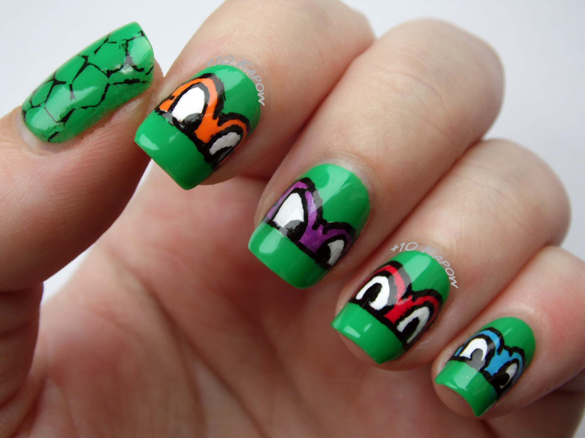 Ninja Turtle Nail Art
 Turtley Awesome TMNT Nails