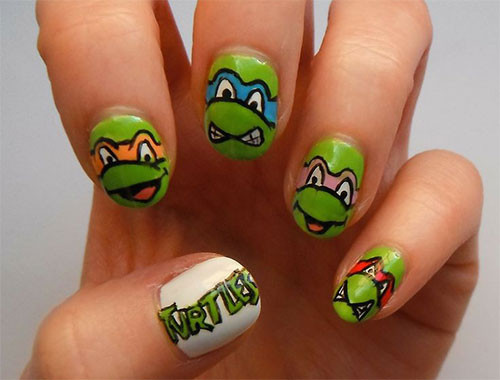 Ninja Turtle Nail Art
 20 Teenage Mutant Ninja Turtles Nail Art Designs Ideas