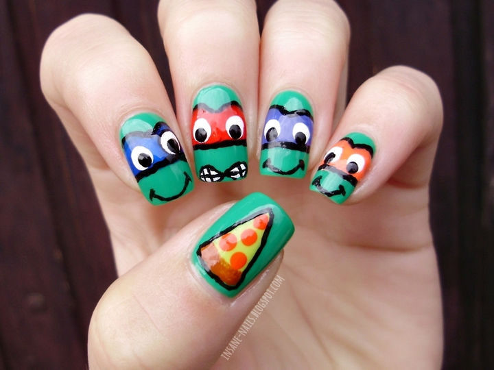 Ninja Turtle Nail Art
 19 Cartoon Nail Art Designs Inspired by Saturday Morning