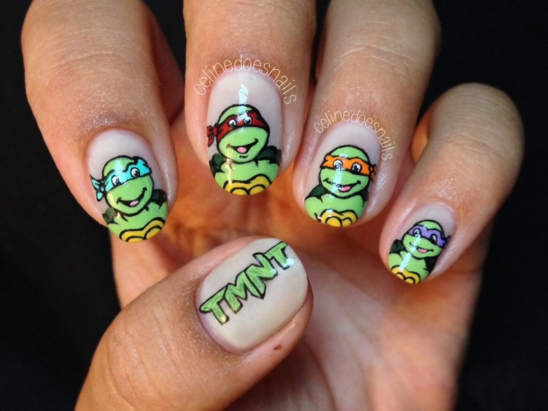 Ninja Turtle Nail Art
 Teenage Mutant Ninja Turtles Nail Art nail art by Celine