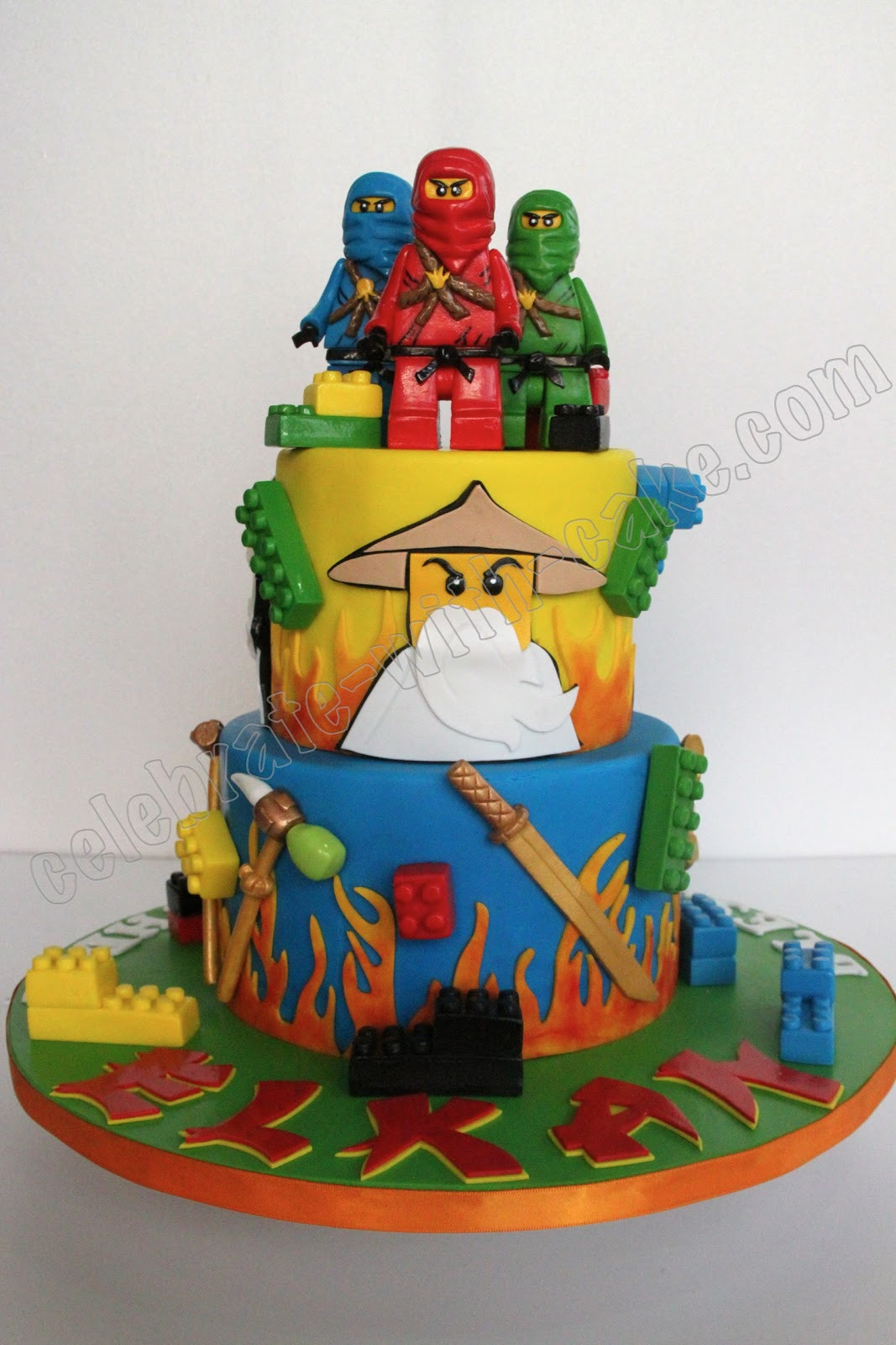 Ninjago Birthday Cake
 Celebrate with Cake Ninjago 2 tier Cake