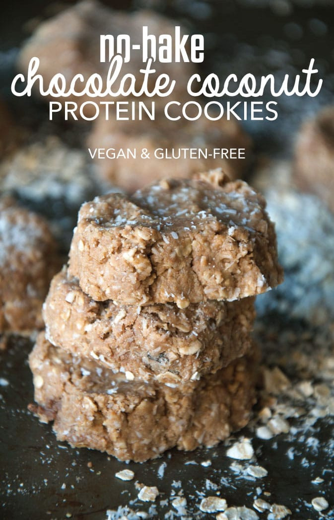 No Bake Protein Cookies
 No Bake Chocolate Coconut Protein Cookies