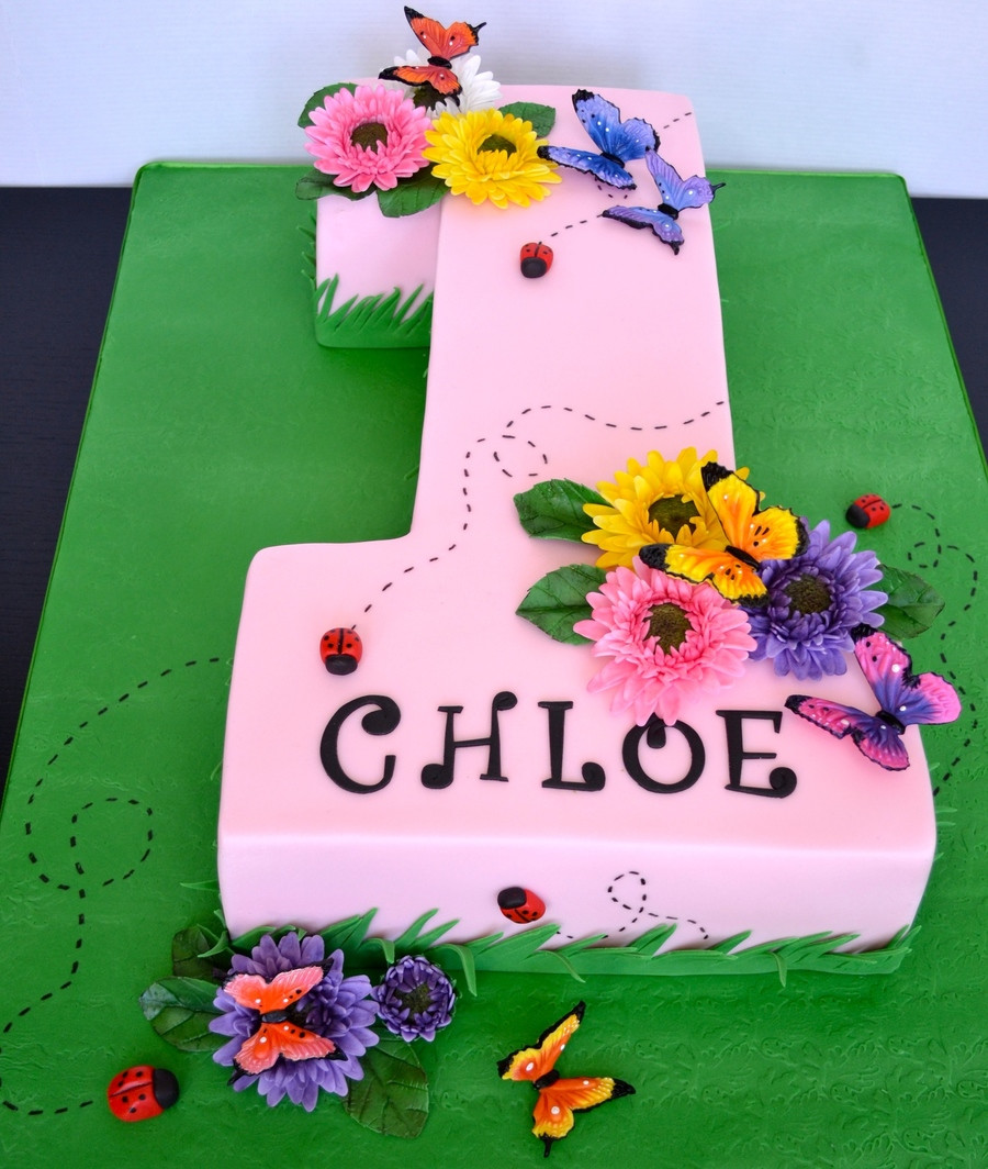 Number 1 Birthday Cake
 Number e First Birthday Cake Gerber Daisies And