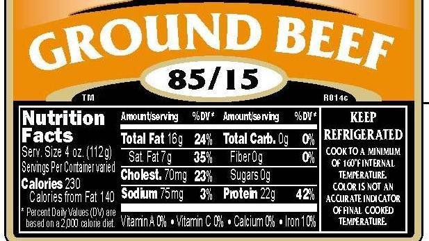 Nutrition In Ground Beef
 Nutrition Labels Are ing To Meat Shots Health News