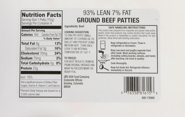 Nutrition In Ground Beef
 Hy Vee Pure Lean Fat Ground Beef Patties
