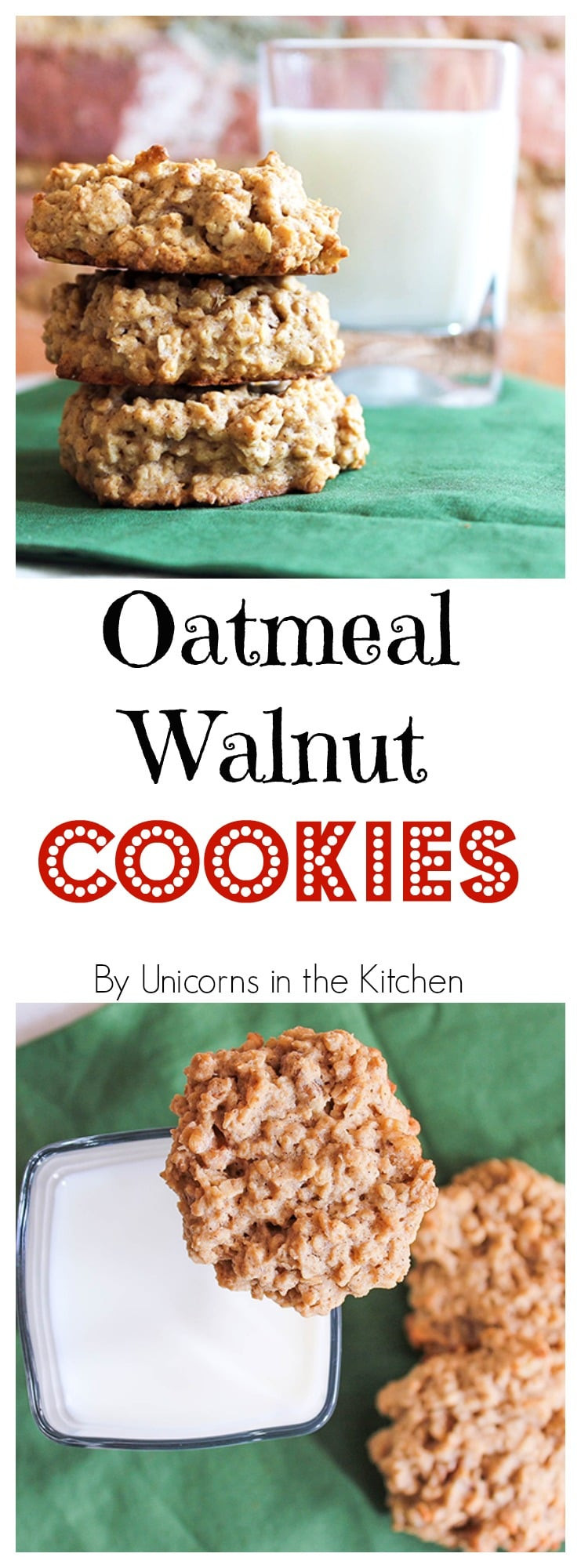 Oatmeal Walnut Cookies
 The Best Oatmeal Walnut Cookies • Unicorns in the Kitchen