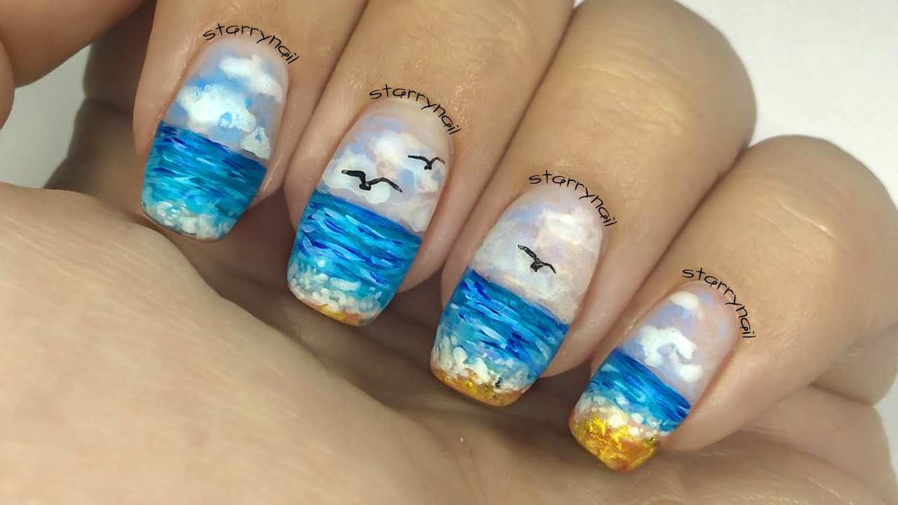 Ocean Nail Art
 Ocean Nails [Freehand Nail Art]