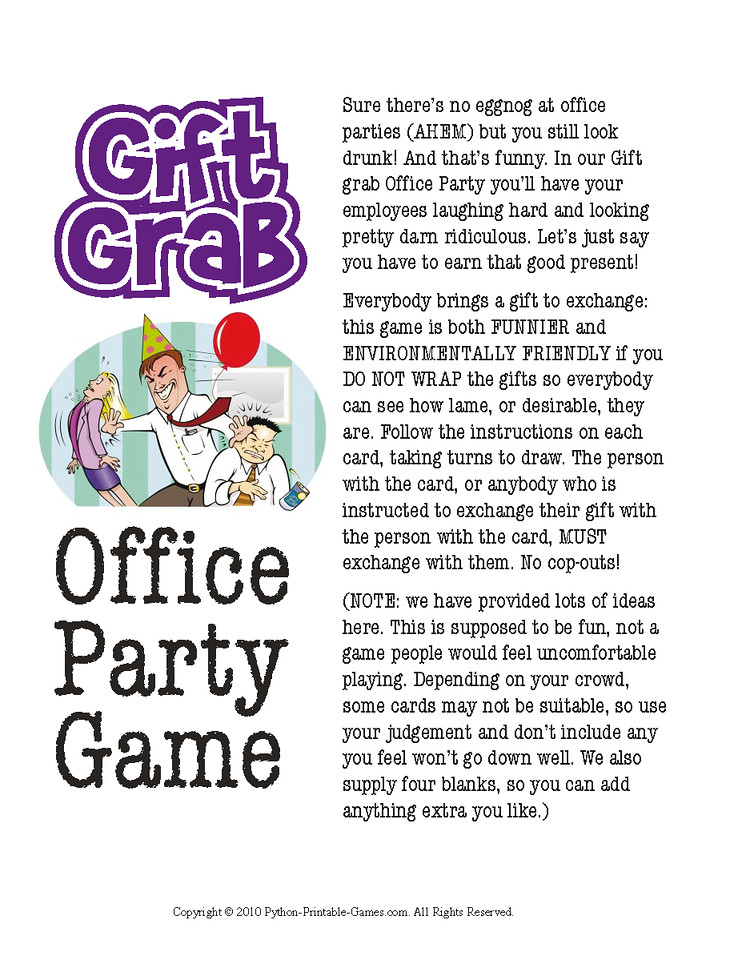 Office Christmas Party Gift Exchange Ideas
 Holiday Gift Exchange Games