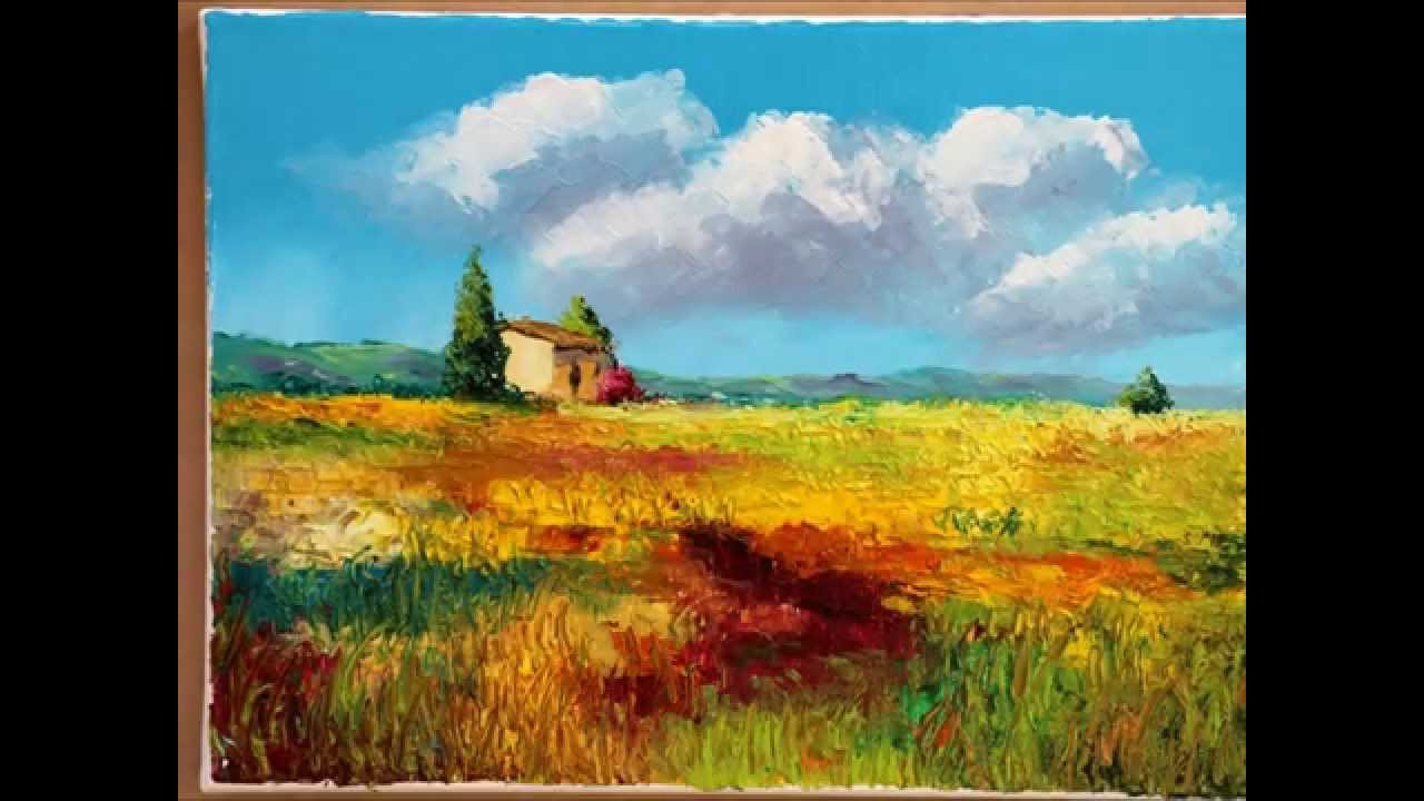 Oil Painting Landscape
 How to paint a countryside landscape with oil colors and