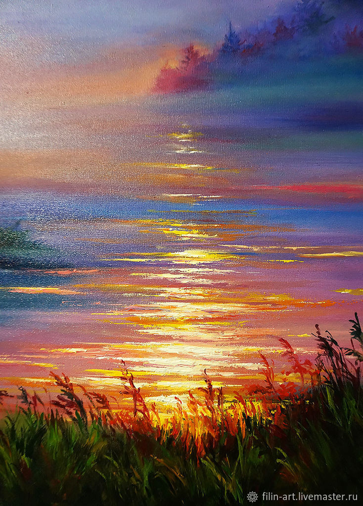 Oil Painting Landscape
 Landscape Oil Painting on canvas "Sunset in the Fog