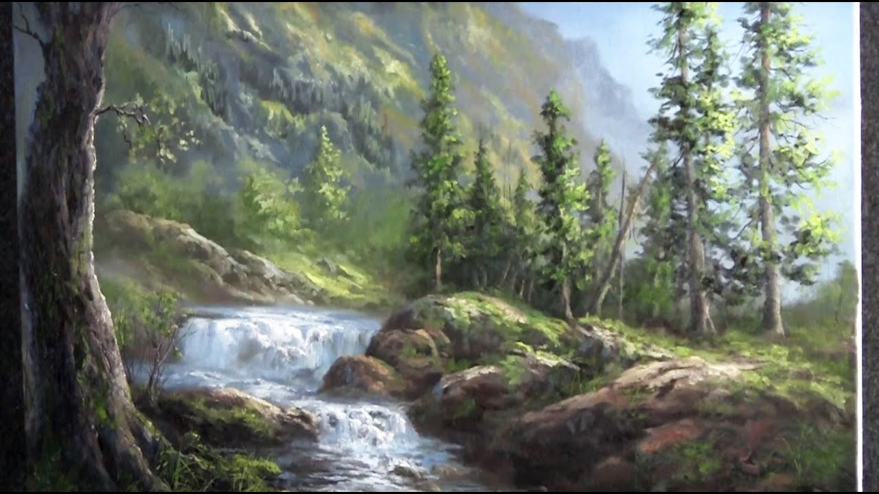 Oil Painting Landscape
 Oil Painting Waterfall Landscape Paint with Kevin Hill