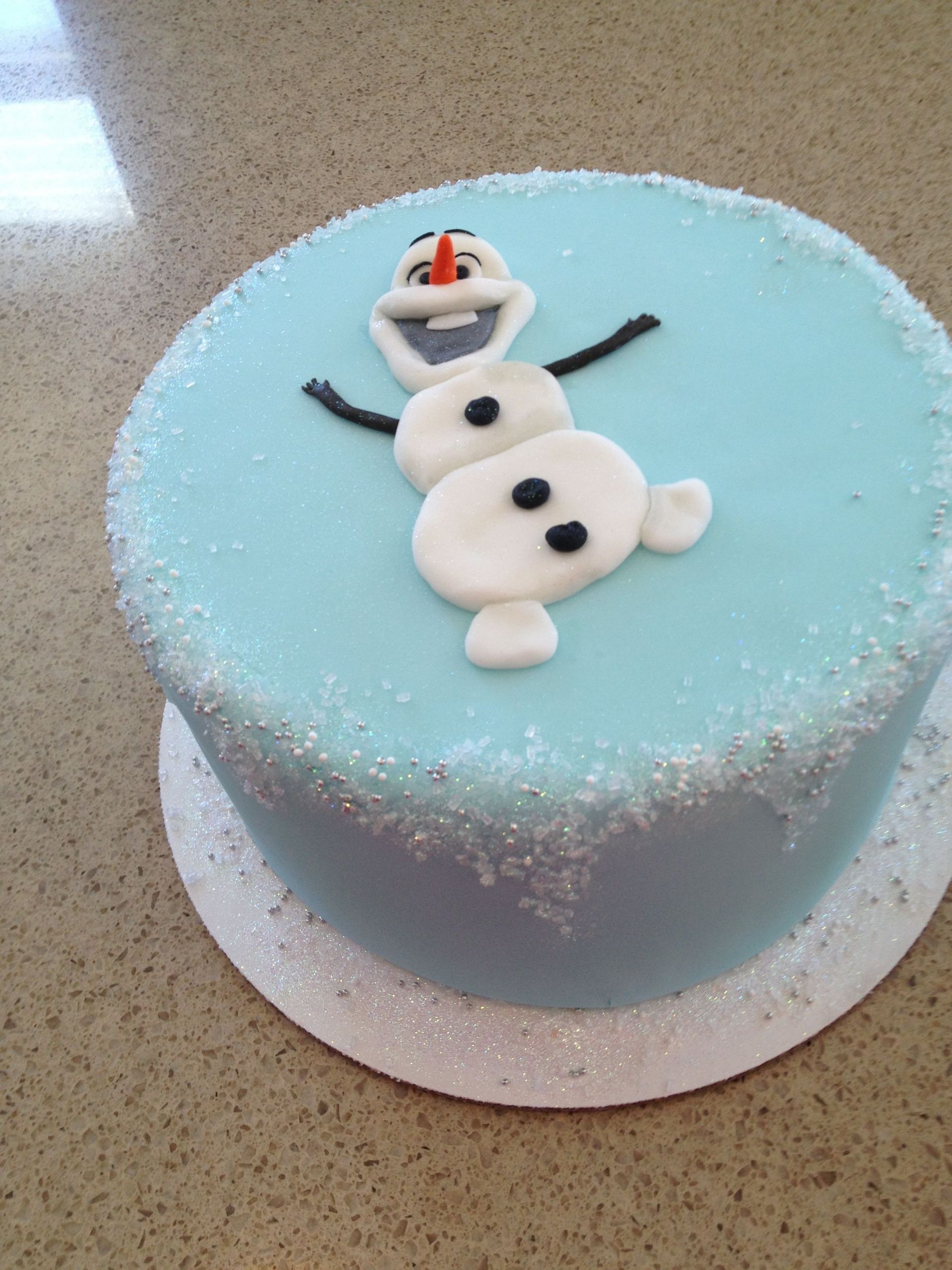 Olaf Birthday Cake Ideas
 Olaf cake Frozen cake winter birthday ice snow