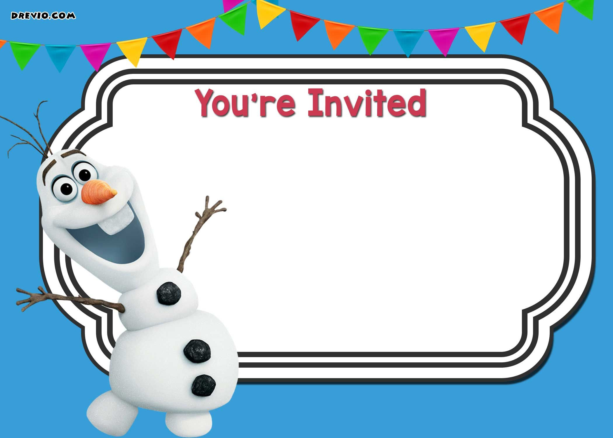 Olaf Birthday Invitations
 FREE Printable Olaf s Frozen Adventure Invitation Template