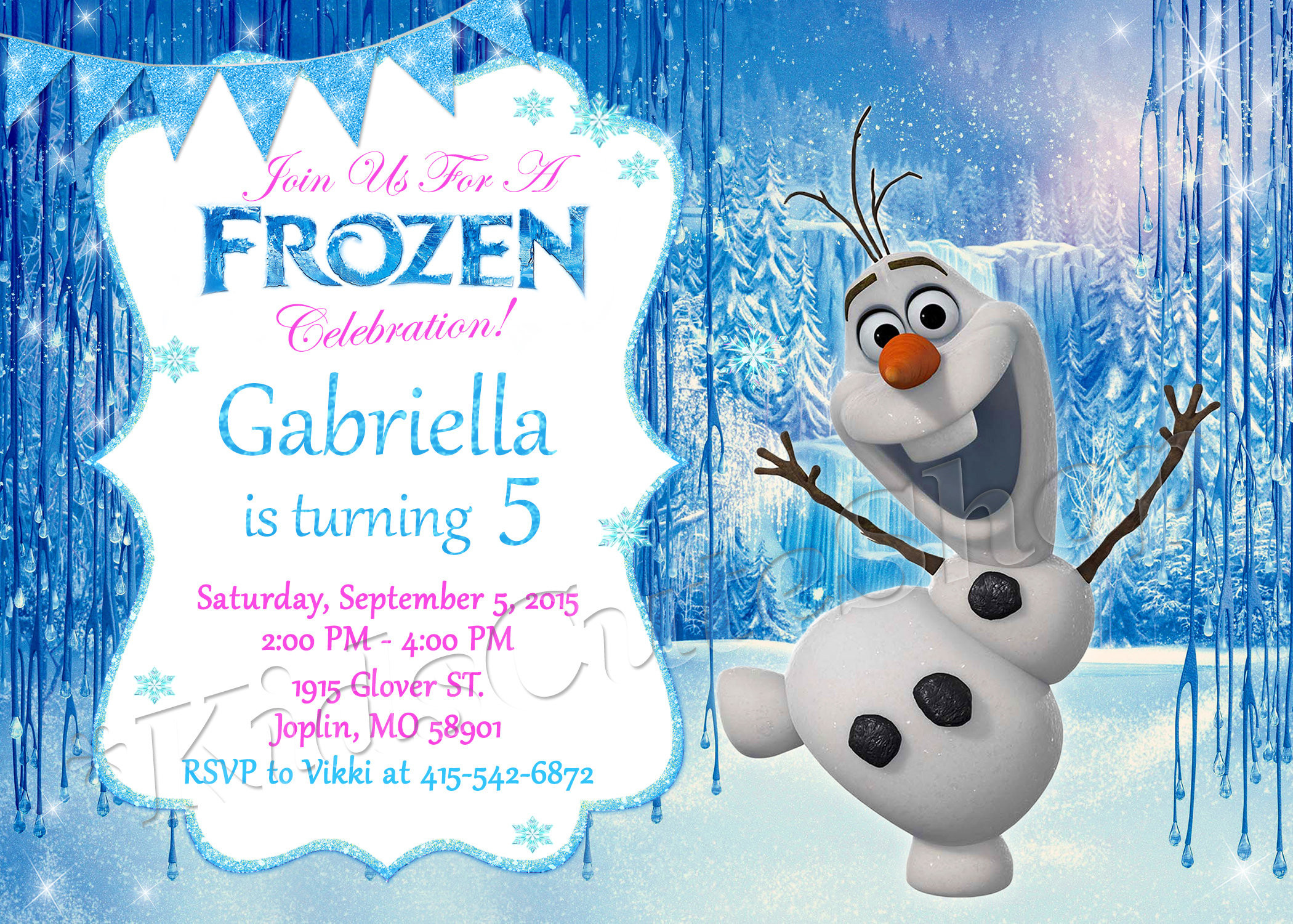 Olaf Birthday Invitations
 Olaf Invitation Olaf Birthday Olaf Party Frozen Invitation