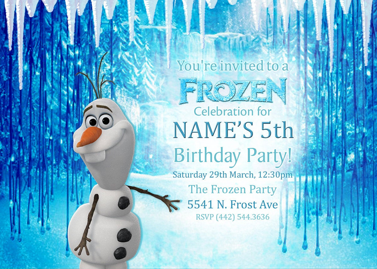 Olaf Birthday Invitations
 Etsy Your place to and sell all things handmade